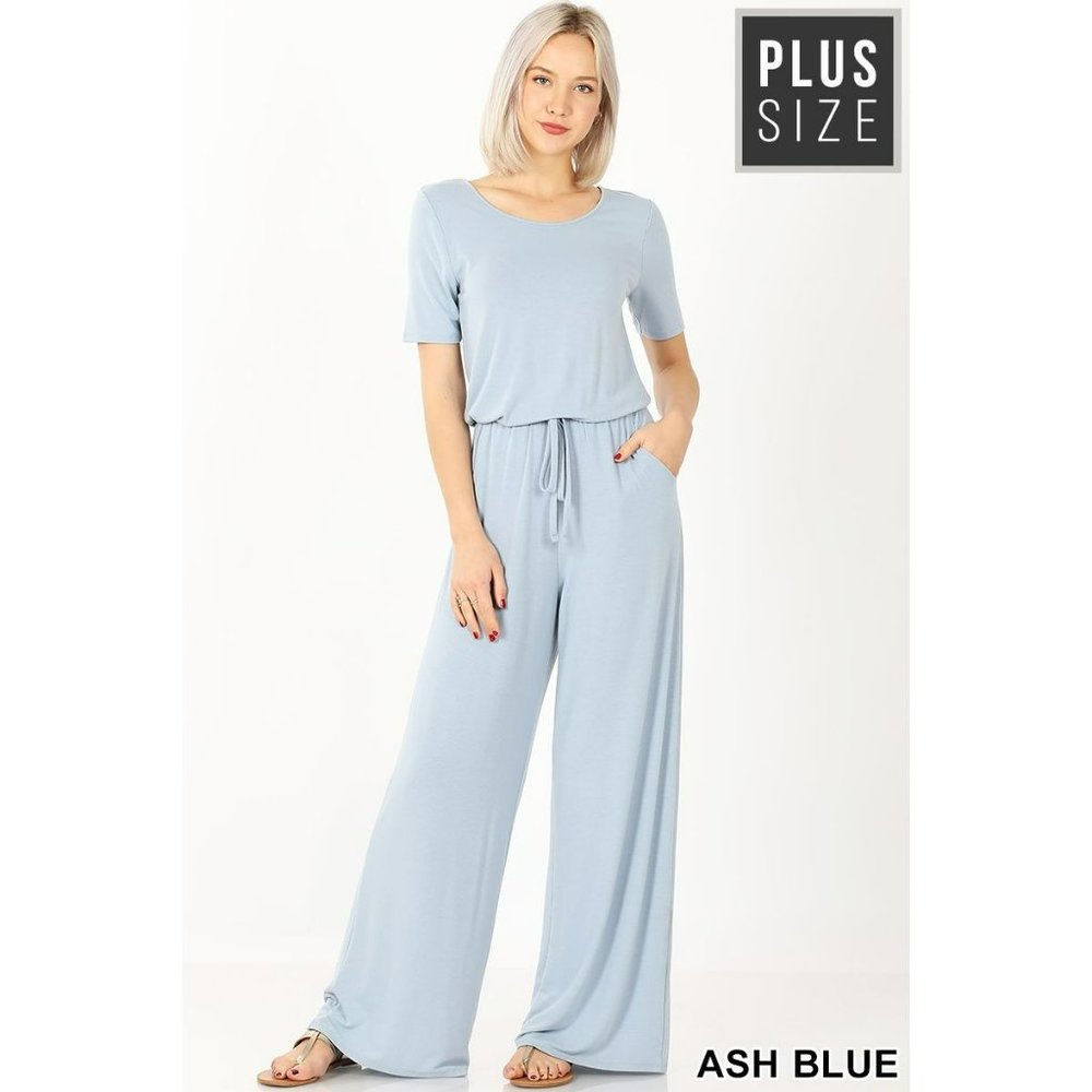 ZENANA OUTFITTERS Super soft short sleeve jumpsuit Small to‎ 3X